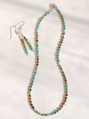 Hubei Turquoise Choker and Earrings Set